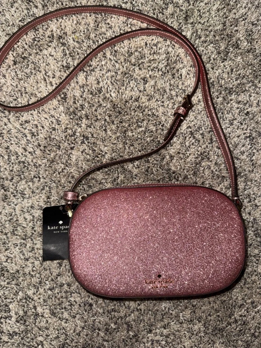 Kate Spade Glitter Crossbody Pink Metallic Sparkle Mini Bag NWT